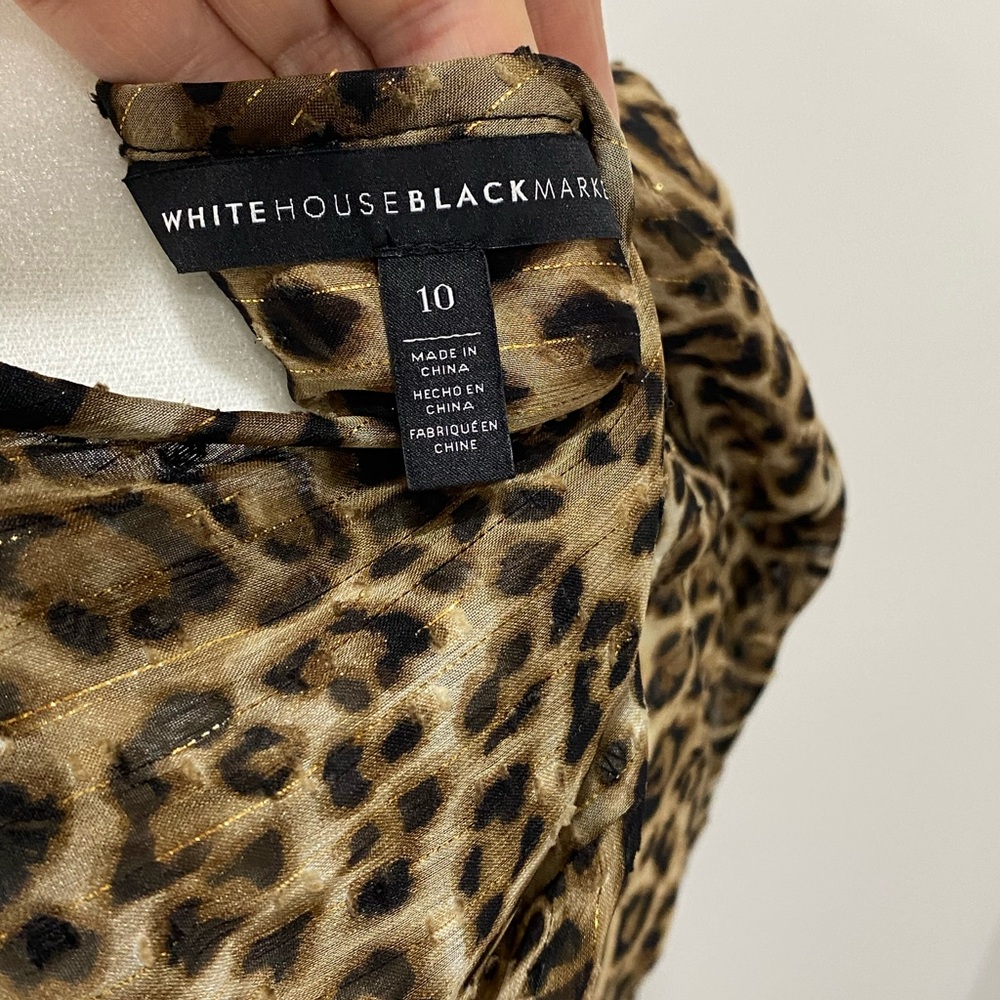 White House Black Market Leopard Print Long Sleeve Dress - Picture 7 of 9